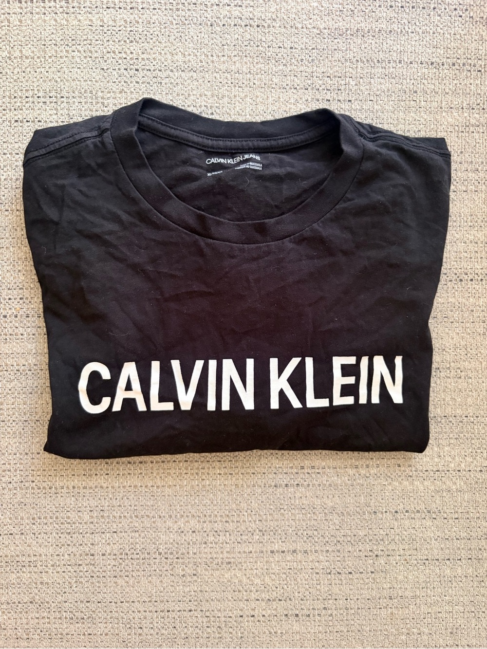 Calvin Klein Black Short Sleeve Tee with White Logo
